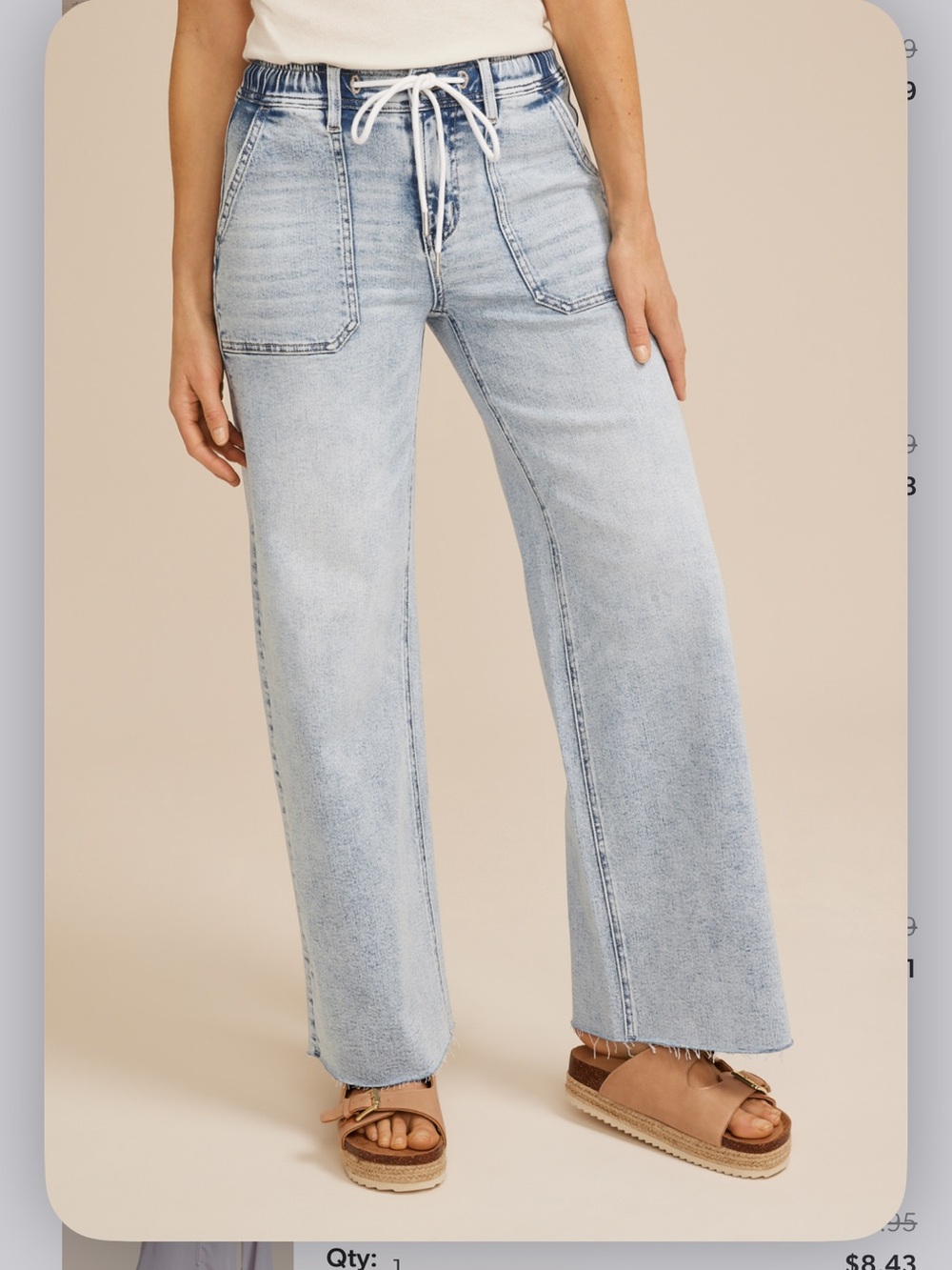Flying Monkey Light Blue Elastic Waist Denim Pants - Picture 3 of 3